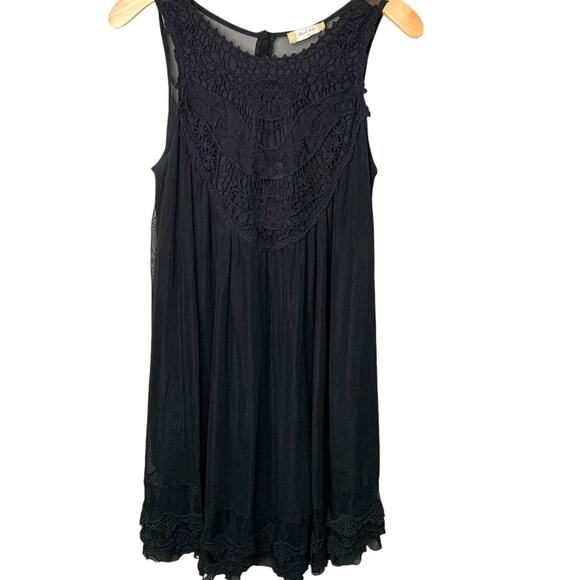 Altar'd State Cocktail Dress Women's Medium Black Metallic Sleeveless Coquette - Picture 1 of 6